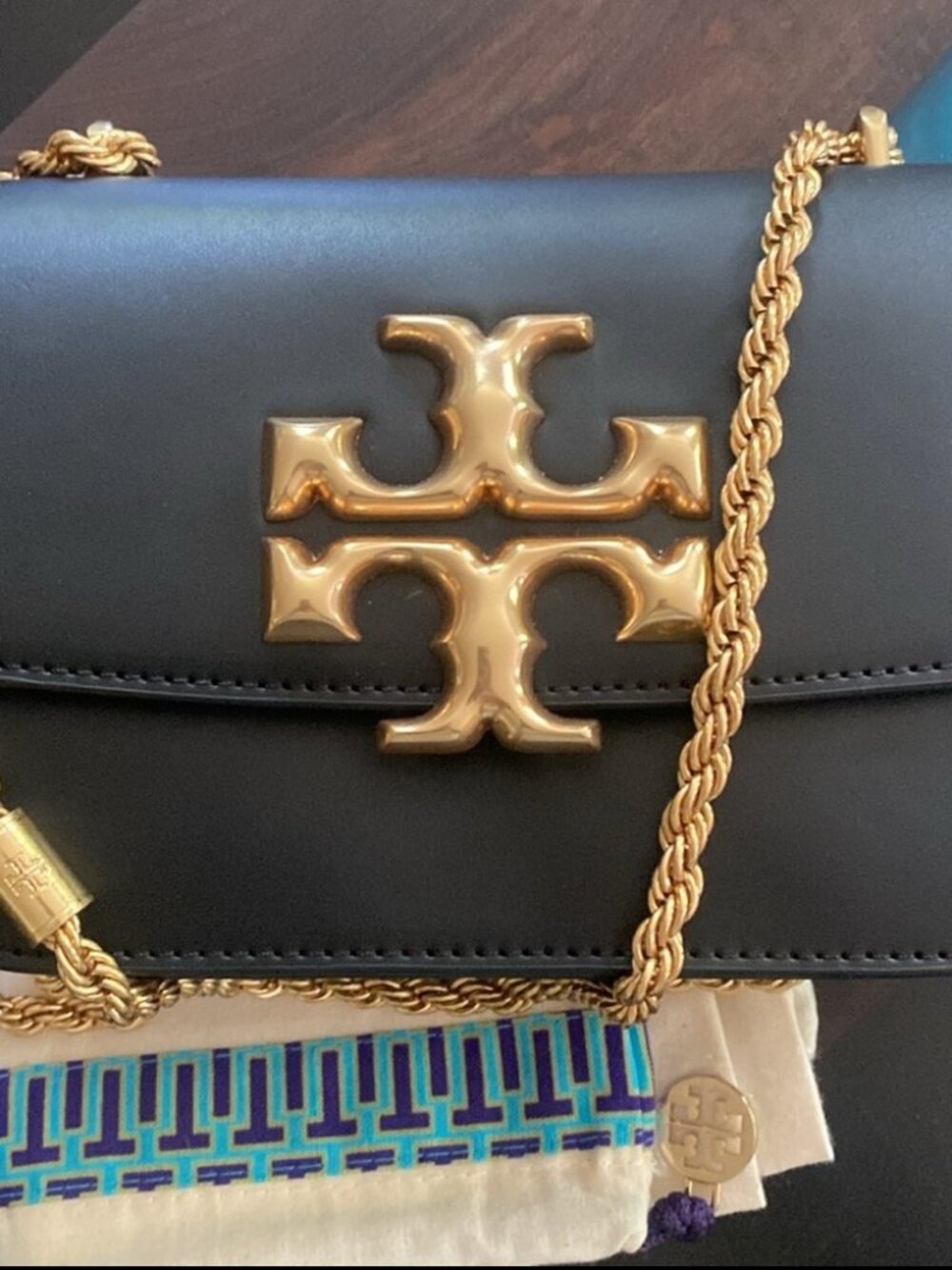 Tory Burch Small Eleanor Tan Leather Convertible Crossbody Bag